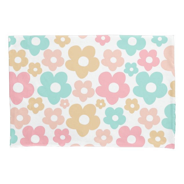 Retro Summer Daisies Muster #4a #retro #Blume Kissenbezug (Vorderseite)