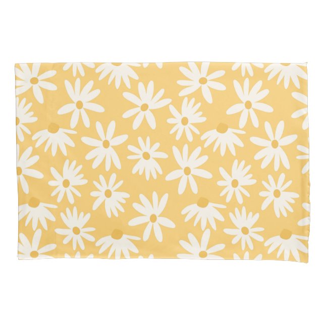 Retro Summer Daisies Muster Small #5 #pattern Kissenbezug (Vorderseite)