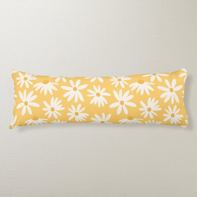 Retro Summer Daisies Muster Small #5 #pattern Seitenschläferkissen (Vorderseite)