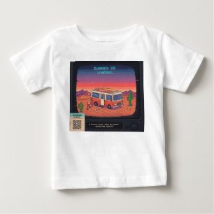 Retro Summer Error 404 T - Shirt Glitch Art