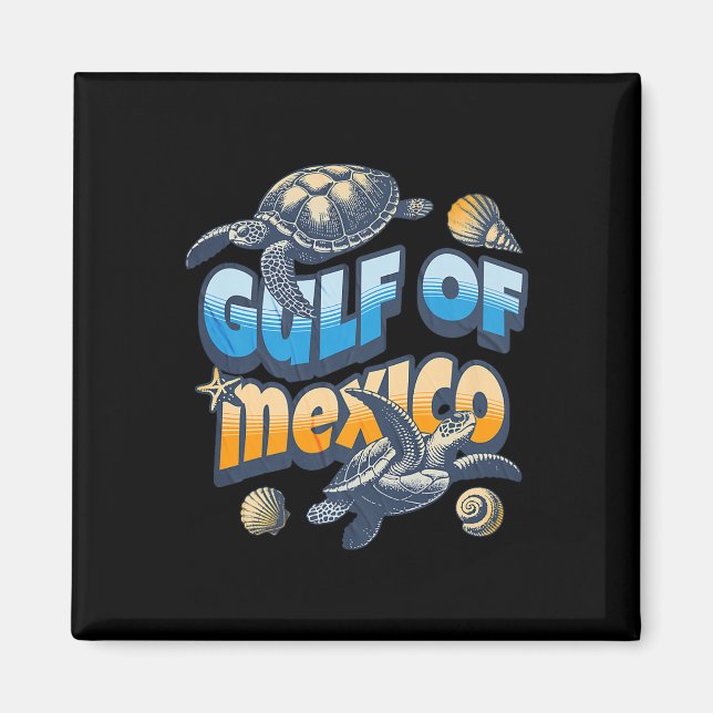Retro Summer Golf von Mexiko Forever Turtle Beach  Magnet (Vorne)
