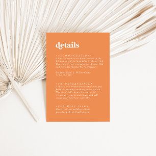 Retro Summer   Orange Wedding Details Begleitkarte