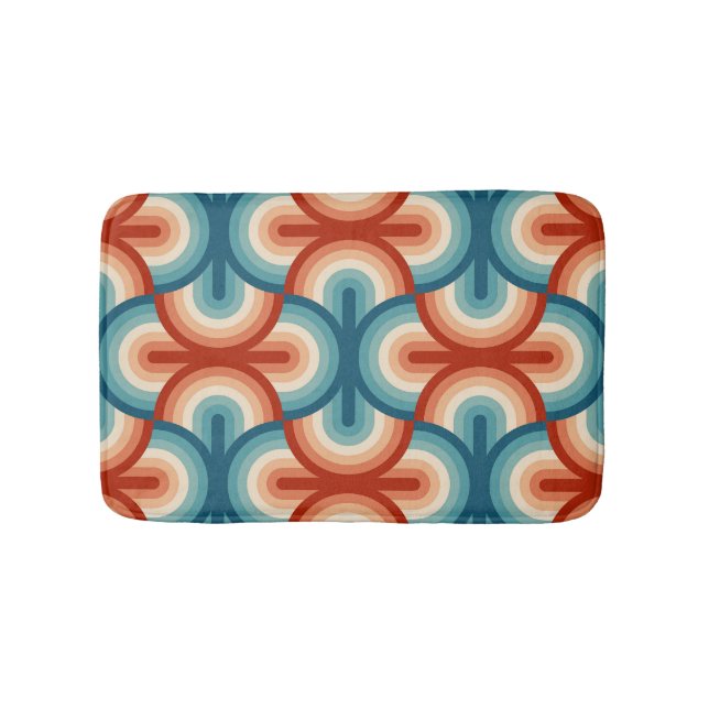 Retro Summer Rainbow Strips Muster Badematte (Vorderseite)