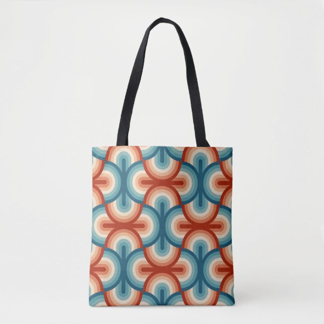 Retro Summer Rainbow Strips Muster Tasche (Vorderseite)