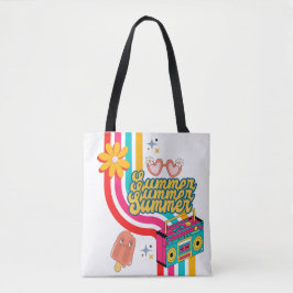 Retro Summer Rainbow Tote Bag Tasche
