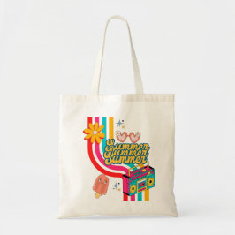 Retro Summer Rainbow Tote Bag Tragetasche