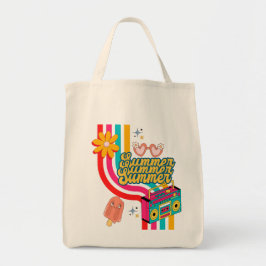 Retro Summer Rainbow Tote Bag Tragetasche