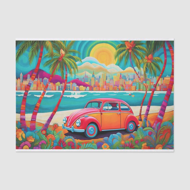 Retro Summer Ride Seidenpapier (Vorderseite)