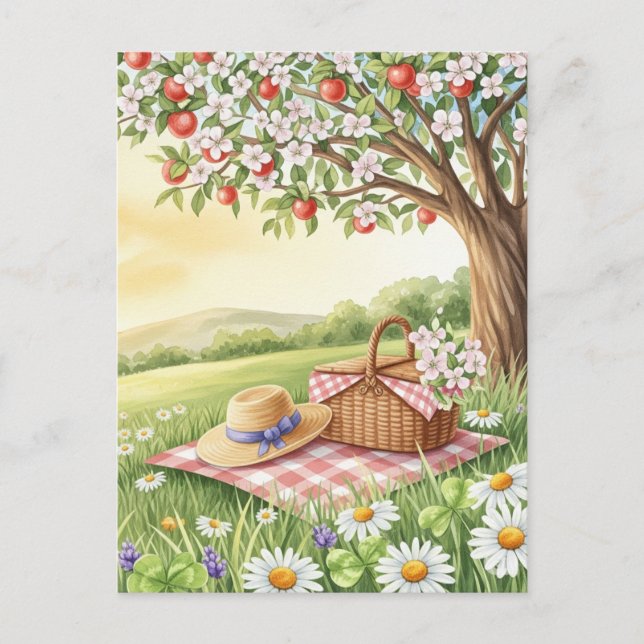 Retro Summer Solstice Postkarte (Vorderseite)