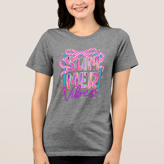 Retro Summer Vibes Coquette Tri-Blend Shirt (Vorderseite)