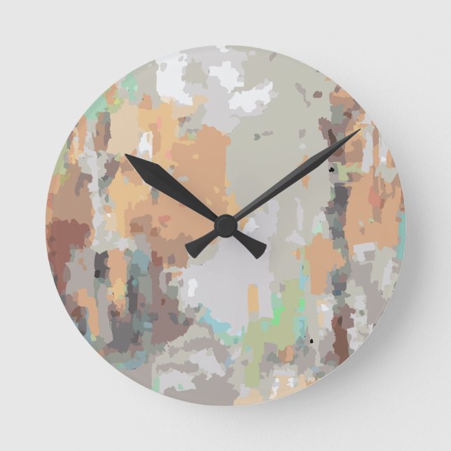 Retro Summer vibes staubige orange,taub,erthy Runde Wanduhr (Vorderseite)