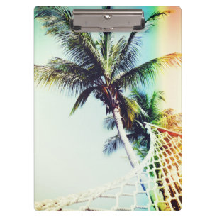 Retro Summertime Palm Tree Clipboard Klemmbrett