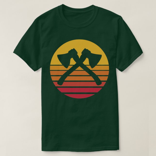 Retro Sun Ax Throwing T-Shirt (Design vorne)