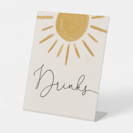 Retro Sun Baby Duschtränke Sockelschild