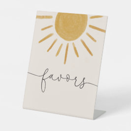 Retro Sun Baby Shower Favoriten Sockelschild