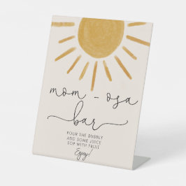 Retro Sun Baby Shower Mama-osa-Bar Sockelschild