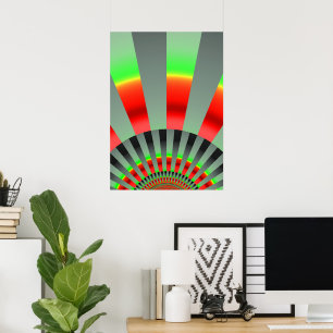 Retro Sun Boho Gelbe rote Abstrakte Kunst Poster