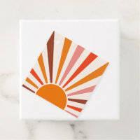 Retro Sun Burst Sonnenuntergang Orange Gelb Rosa
