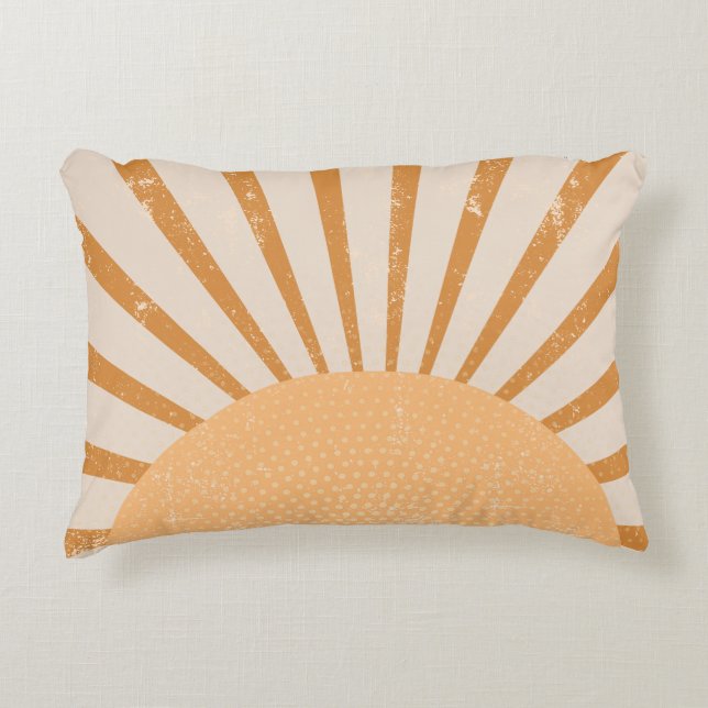 Retro Sun Burst Sunset Dekokissen (Vorderseite)