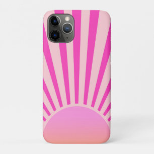 Retro Sun Burst Sunset Sunrise Hot Pink Ombre Case-Mate iPhone Hülle