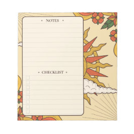 Retro Sun | Daily Notes and Checklist Notepad Notizblock