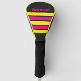 Retro Sun Glow Across Striping with Name Golf Headcover