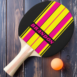 Retro Sun Glow Board Streifen mit Namen Tischtennis Schläger