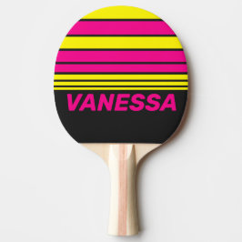 Retro Sun Glow Horizon Striping with Name Tischtennis Schläger