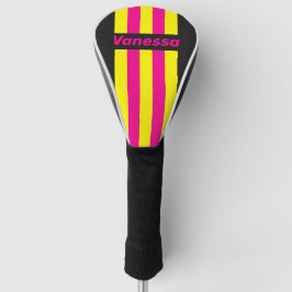Retro Sun Glow Pin Stripes with Name Golf Headcover