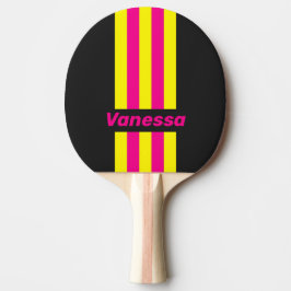Retro Sun Glow Pin Stripes with Name Tischtennis Schläger