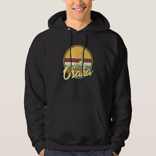 Retro Sun japanische Insel und Osaka Hoodie (Vorderseite)
