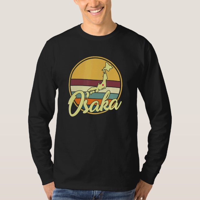 Retro Sun japanische Insel und Osaka T-Shirt (Vorderseite)