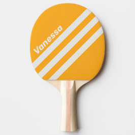 Retro Sun Kissed Three Angled Striping with Name Tischtennis Schläger