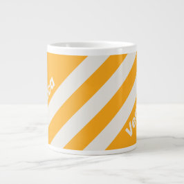 Retro Sun Kissed Three Stripes with Name Jumbo-Tasse