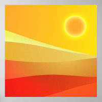 Retro Sun Mid Century Art moderne Poster abstrait