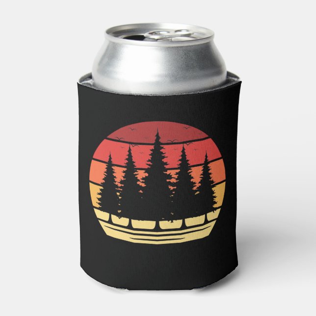 Retro Sun Minimalistisch Pine Tree Design Dosenkühler (Kanne Vorderseite)