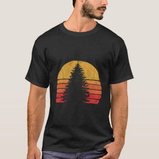Retro Sun Minimalistisch Pine Tree Design - Grafik T-Shirt