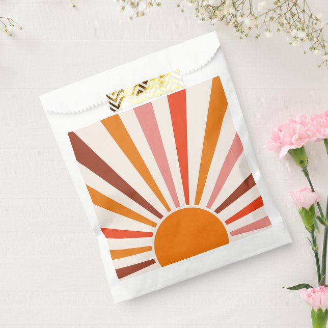 Retro Sun Rays Burset Orange Yellow Red Geschenktütchen (Versiegelt)