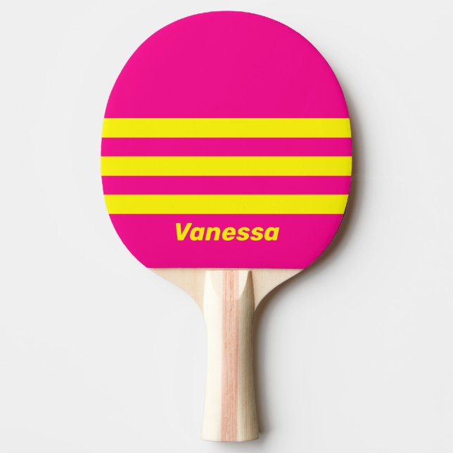 Retro Sun Soaked Three Across Striping with Name Tischtennis Schläger (Vorderseite)