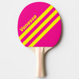 Retro Sun Soaked Three Angled Striping with Name Tischtennis Schläger