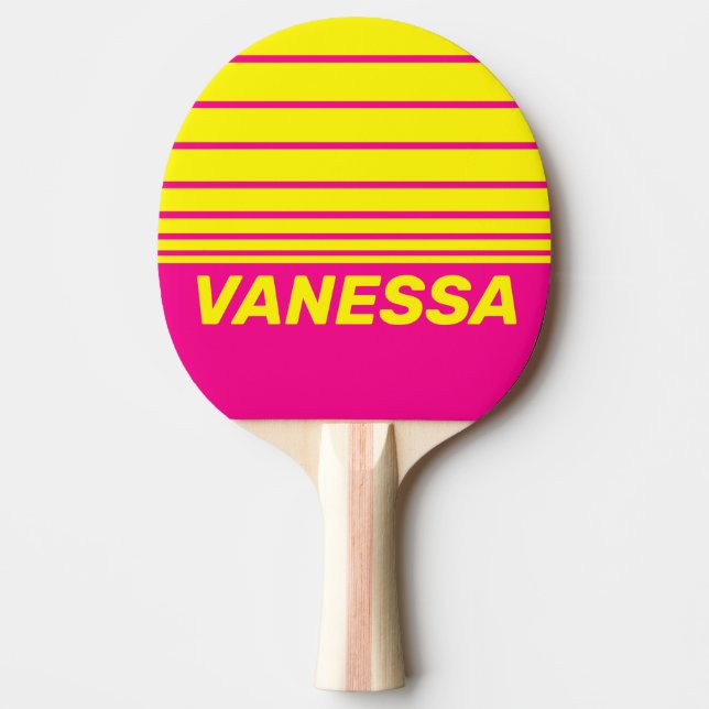 Retro Sun Soaked Three Horizon Striping with Name Tischtennis Schläger (Vorderseite)