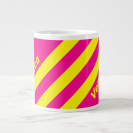 Retro Sun Soaked Three Stripes with Name Jumbo-Tasse