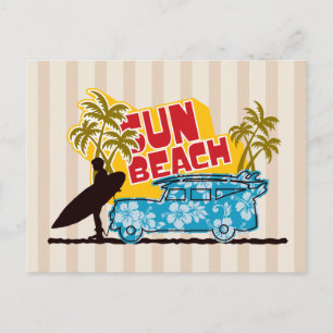 Retro Sun & Surf Postkarte