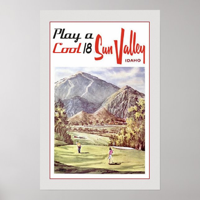 Retro Sun Valley Golfreisen Poster (Vorne)