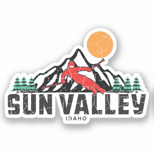 Retro Sun Valley Ski Sticker (Vorderseite)