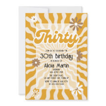 Retro Sun Wave Daisy Brown 30. Geburtstag