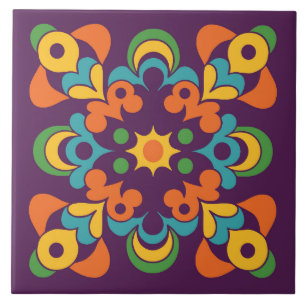 Retro Sunburst Flare Fliese