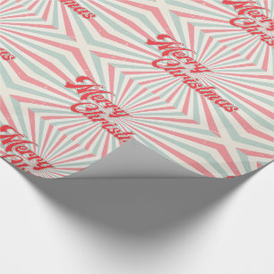 Retro Sunburst Frohe Weihnachten Mitte des Jahrhun Geschenkpapier