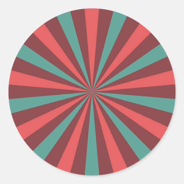 Retro Sunburst Runder Aufkleber (Vorderseite)