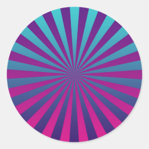 Retro Sunburst Sticker - Lebhaft und spielerisch